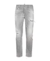 Dsquared2 Distressed Paint-splatter Jeans In Gray