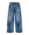Dsquared2 Distressed Wide-leg Denim Jeans In Blue