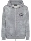 Dsquared2 Distressed Zip-up Hoodie In Grey