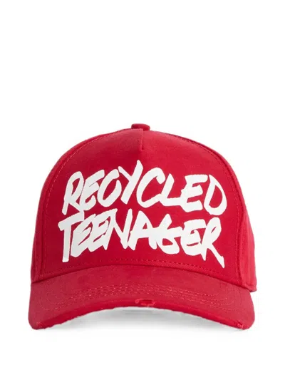 Dsquared2 Distressed-effect Baseball Cap In Red