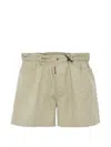 Dsquared2 Distressed-effect Cotton Shorts In Neutral