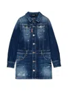 Dsquared2 디스트레스드 이펙트 데님 드레스 In Blue