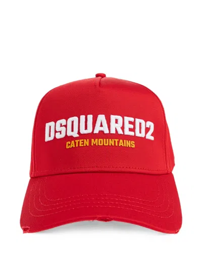 DSQUARED2 DISTRESSED-EFFECT EMBROIDERED BASEBALL CAP