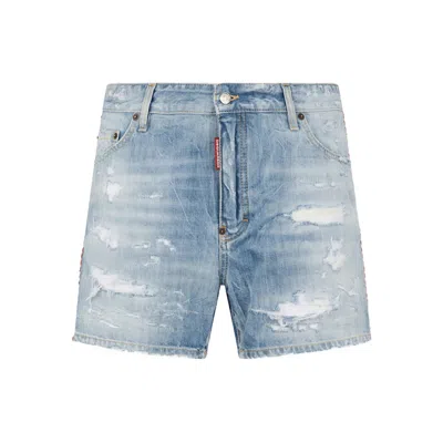 Dsquared2 Distressed-effect Shorts In Blue