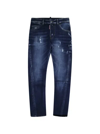 Dsquared2 Kids' Distressed-effect Straight-leg Jeans In Blue