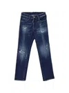 Dsquared2 Distressed-effect Whiskered Jeans In Blue