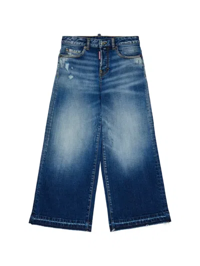 Dsquared2 Kids' Distressed-finish Jeans In Blue