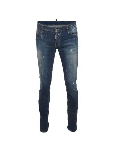 Pre-owned Dsquared2 Distressed-finish Jeans In Blue
