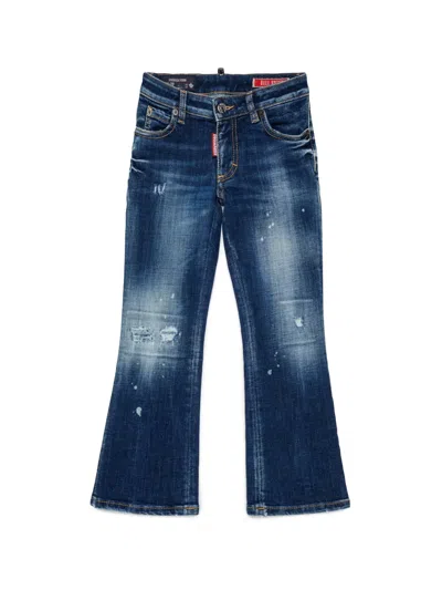 Dsquared2 Kids' Distressed-finish Jeans In Blue