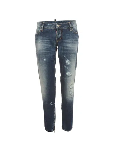 Pre-owned Dsquared2 Distressed-finish Jeans In Blue