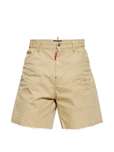 Dsquared2 Distressed-finish Shorts In Burgundy