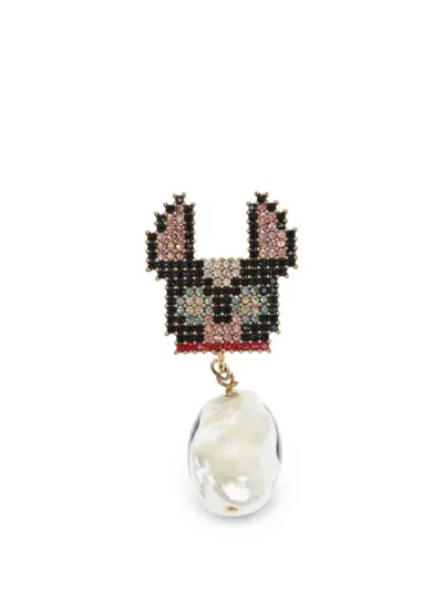 Dsquared2 Dog-motif Earring In Gold