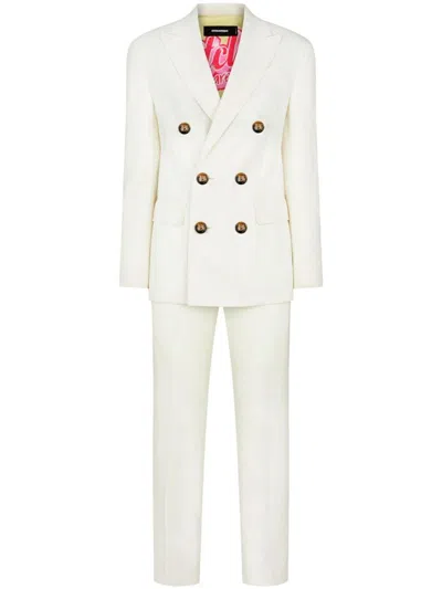 Dsquared2 Double-breast Notched-lapel Suit In Neutral