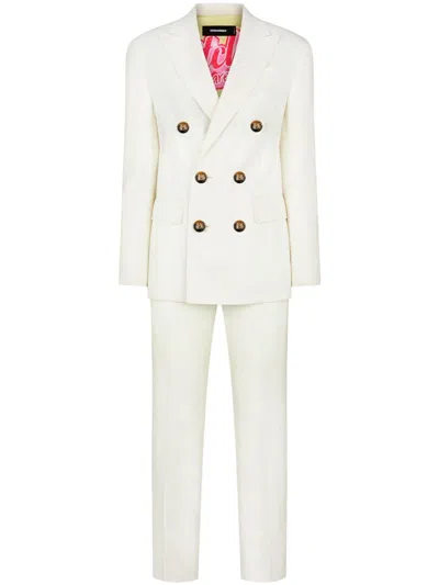 Dsquared2 Fitted Double-breasted Suit Skirt In White