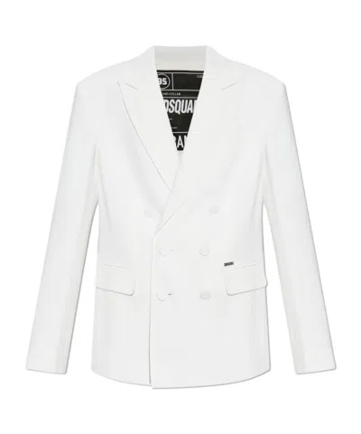 Dsquared2 Double-breasted Blazer In White