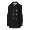 Dsquared2 Double-breasted Blue Coat With Gold Buttons In Black