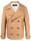 Dsquared2 Double-breasted Buttoned Coat In Nude