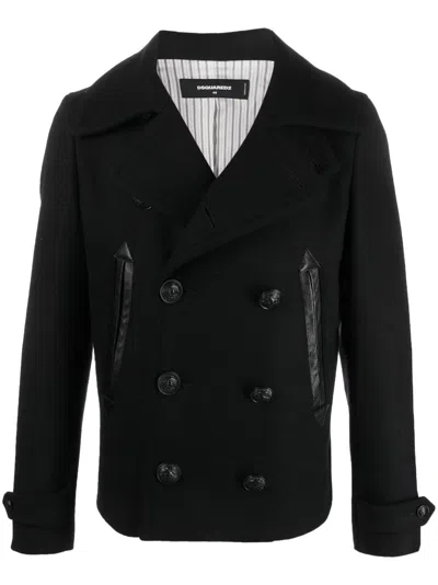 Dsquared2 Double-breasted Buttoned Jacket In Black