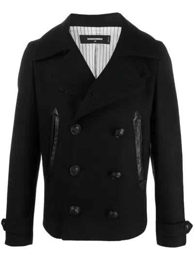 Dsquared2 Double-breasted Buttoned Jacket In Nero