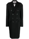 Dsquared2 Double-breasted Virgin Wool Coat In Black