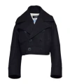 Dsquared2 Double-breasted Cropped Coat In Black