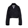 Dsquared2 Double-breasted Cropped Coat In Nero