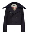 Dsquared2 Double-breasted Sailor Mini Peacoat In Black