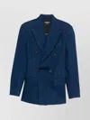 Dsquared2 Double-breasted Denim Blazer Jacket In Black