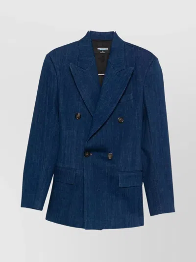 DSQUARED2 DOUBLE-BREASTED DENIM BLAZER JACKET