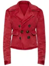 Dsquared2 Double Breasted Denim Jacket In Red