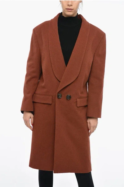 DSQUARED2 DOUBLE BREASTED DROP SHOULDER COAT WITH HALF-BELT