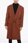 Dsquared2 Double Breasted Drop Shoulder Coat With Half-belt In Orange