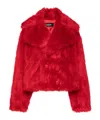 Dsquared2 Double-breasted Faux-fur Jacket In Red