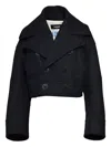 Dsquared2 Double-breasted Cropped Coat In Black