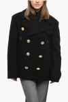 Dsquared2 Wool Blend Peacoat In Black