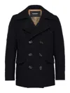 Dsquared2 Double-breasted Short Coat In Azul Oscuro