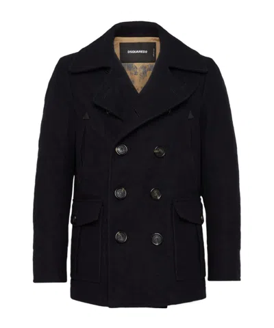 DSQUARED2 DSQUARED2 DOUBLE-BREASTED STRAIGHT HEM COAT