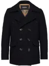 Dsquared2 Double-breasted Short Coat In Navy Blue