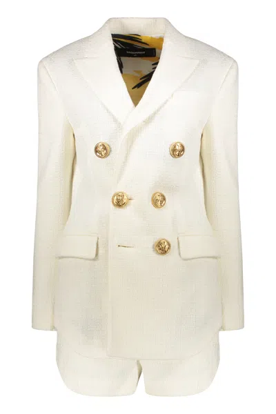 Dsquared2 Double-breasted Suit In White