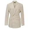 Dsquared2 Double-breasted Tailored Blazer In White Polyester In White