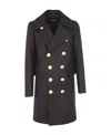 Dsquared2 Double-breasted Wool Coat In Black