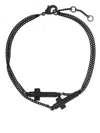 Dsquared2 Black Varnished Metal Bracelet In Black
