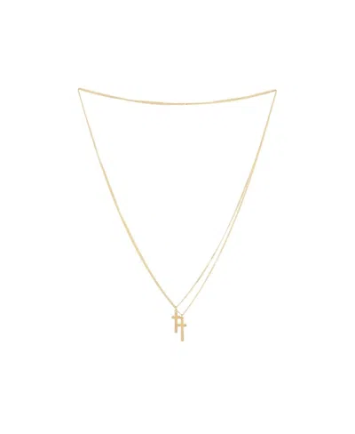 Dsquared2 Double Cross Pendant Necklace In Yellow