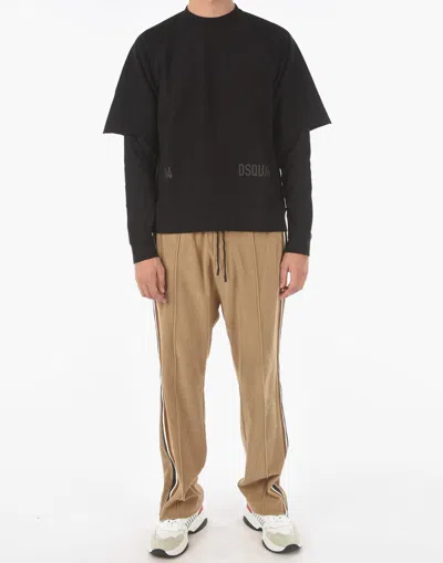 Dsquared2 Double Layer Logo Sweatshirt In Black