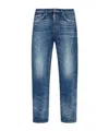 Dsquared2 Logo Patch Distressed Jeans In Blue
