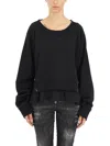 Dsquared2 Black Cotton Breezy Dress With Back Print