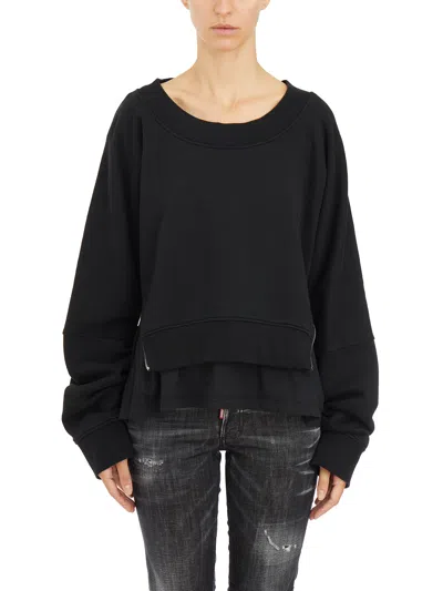 Dsquared2 Woman Sweatshirt Black Size L Cotton