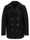 Dsquared2 Wool Double-breasted Coat In Black