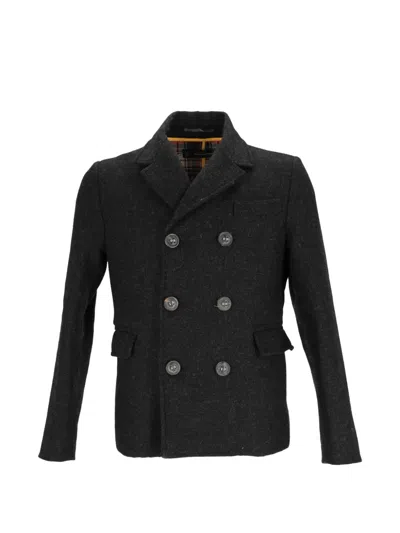 Pre-owned Dsquared2 Double-breasted Peacoat In Gray