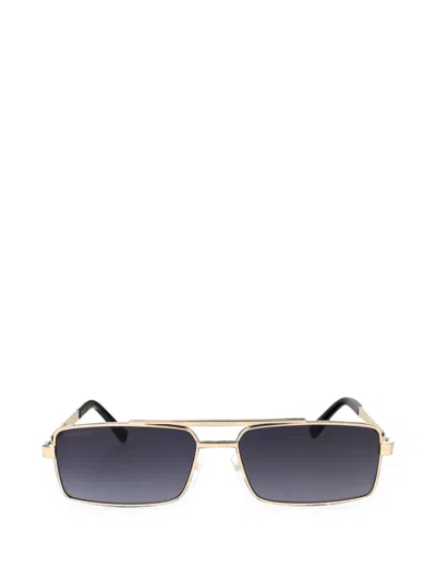 Dsquared2 Double-bridge Rectangle-frame Sunglasses In Gold